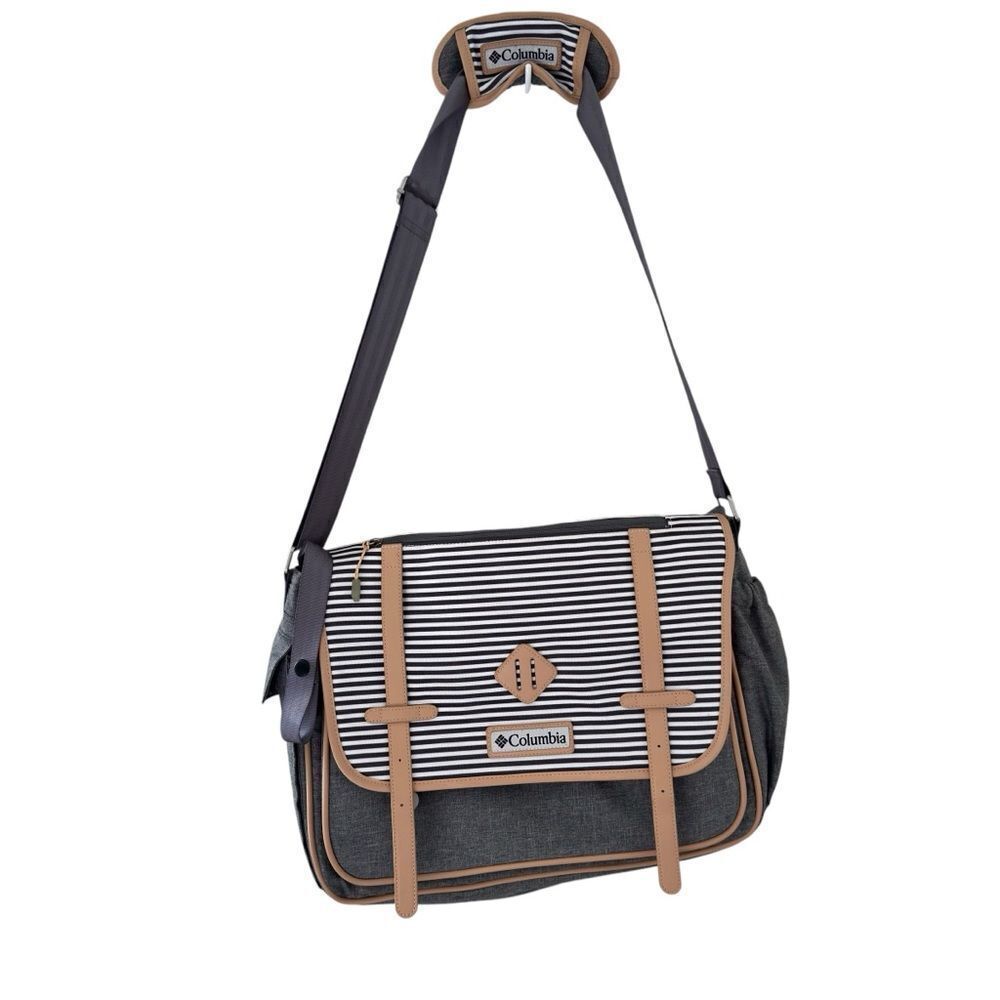 Columbia Sunshine Springs Messenger Padded Diaper Bag Gray Unisex (Flaw-Read)‎